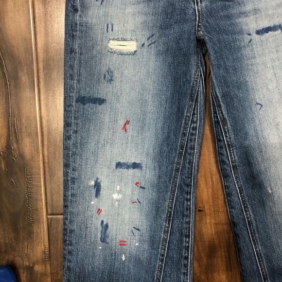 NWT Rivet & Thread Paint Splatter Wide Leg Jeans - Picture 3 of 12